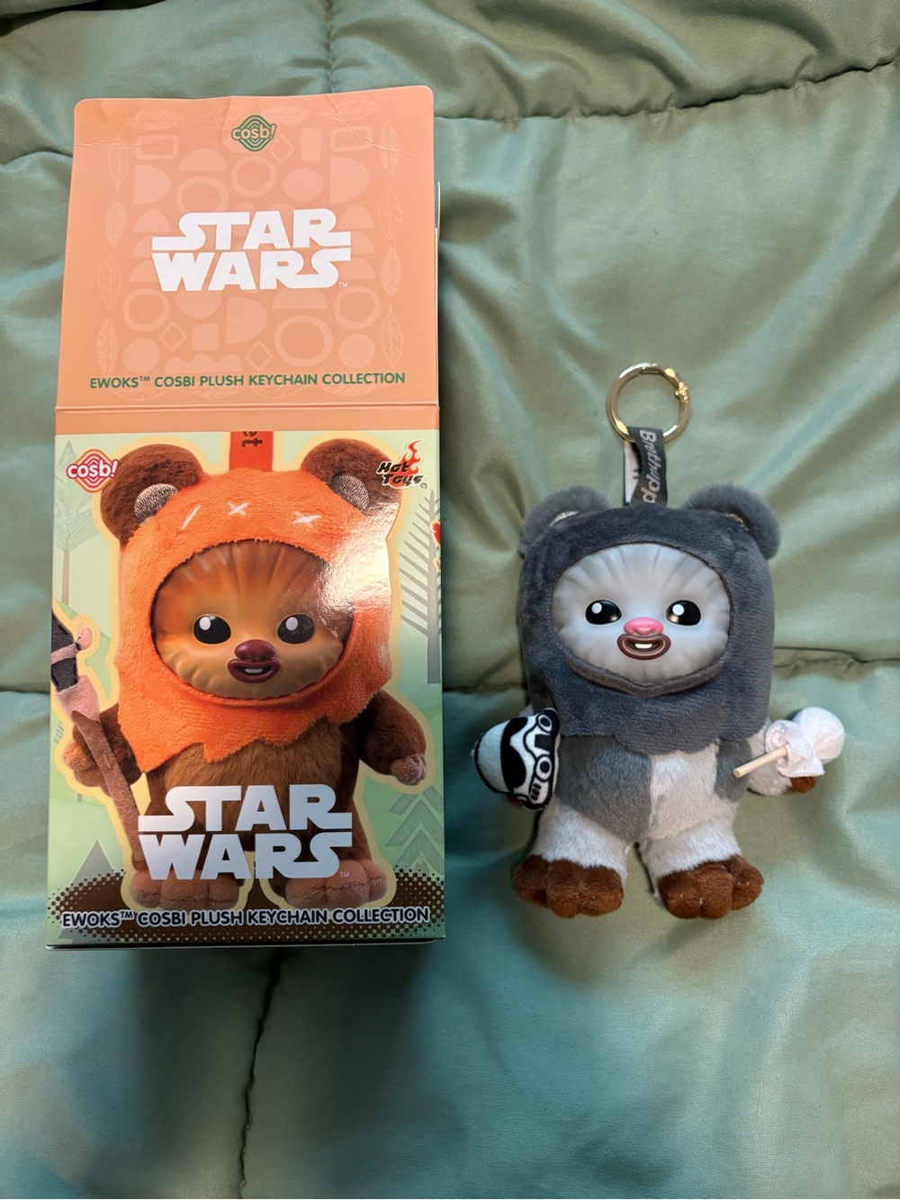 Star Wars Ewok Plush Keychain - Gray, Brown, White